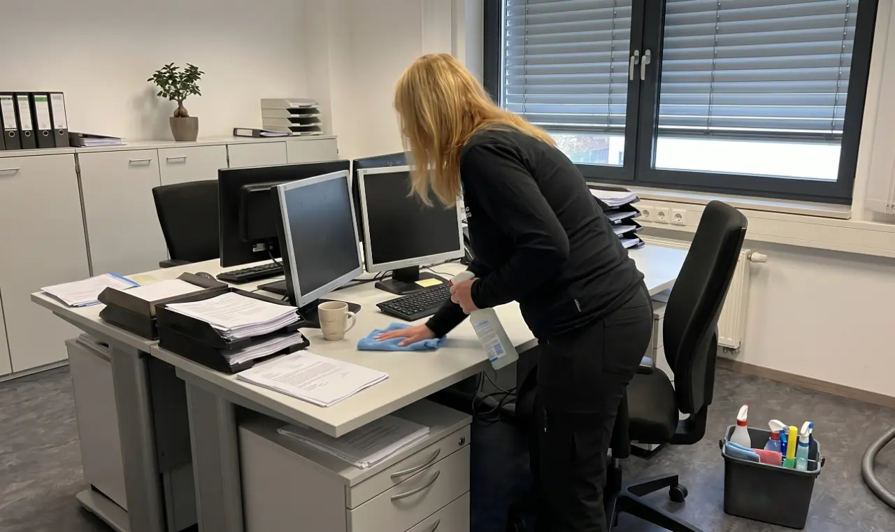 Professionelle Büroreinigung am Arbeitsplatz in Göttingen